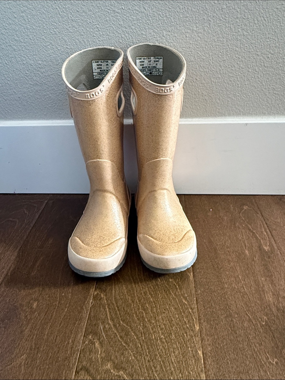 Bogs Kids Glittery Gold Rain Boots